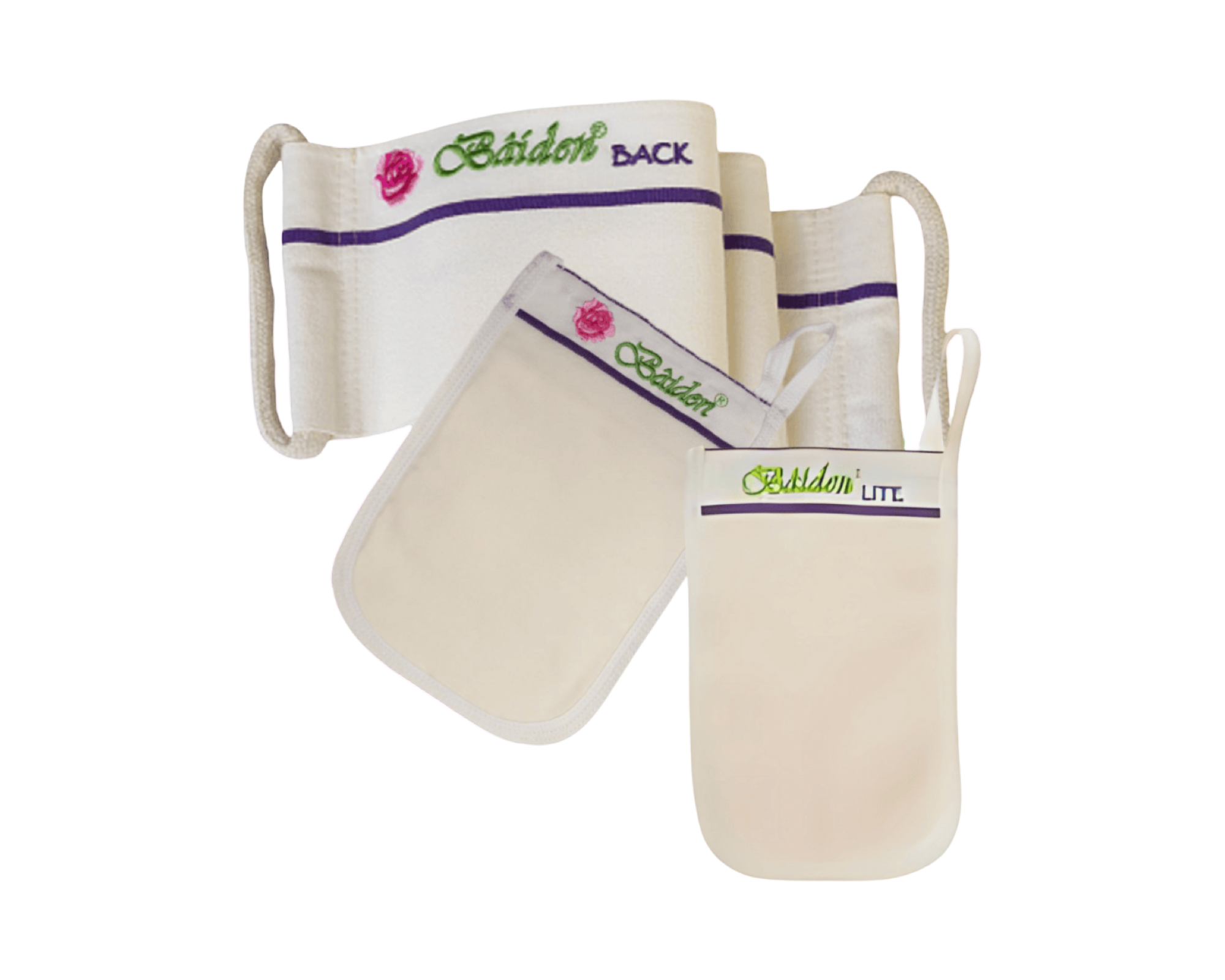 3 Exfolee Exfoliators - face, body, back